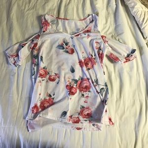 Open shoulder floral top